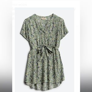 Full Moon Segura Rayon Gauze Tie Waist Maternity Blouse